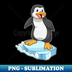 Penguin on Ice floe - Elegant Sublimation PNG Download - Boost Your Success with this Inspirational PNG Download