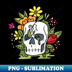 Skull with flower - PNG Transparent Sublimation File - Fashionable and Fearless