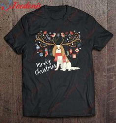 Cavalier King Charles Spaniel Christmas Reindeer Dog T-Shirt, Cotton Men Christmas Shirts Family  Wear Love, Share Beaut