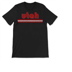 Vintage Utah Retro Three Stripe Weathered  T-shirt, Sweatshirt & Hoodie