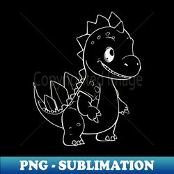 Baby Dinosaur Outline Design - Decorative Sublimation PNG File - Instantly Transform Your Sublimation Projects