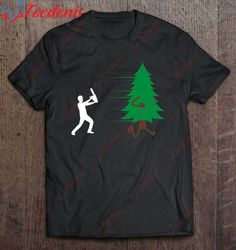Chainsaw Man Chasing Christmas Tree Cutting Day T-Shirt, Men Kids Christmas Shirts Family  Wear Love, Share Beauty