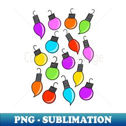 colorful rainbow colored christmas ornaments cartoon pattern on a white backdrop made by endlessemporium - artistic sublimation digital file - perfect for personalization