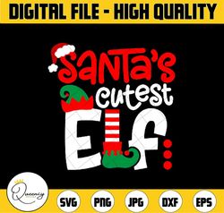 santa's cutest elf - instant digital download, svg, ai, dxf, eps, png, studio3, and jpg files! christmas, elf hat and fe