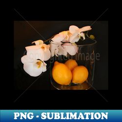 Still Life In Paris  Orchids  Lemons - Sublimation-Ready PNG File - Stunning Sublimation Graphics