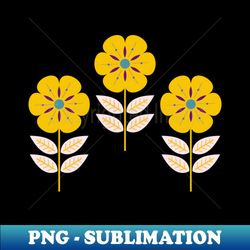 mod yellow scandinavian flowers - high-quality png sublimation download - unlock vibrant sublimation designs