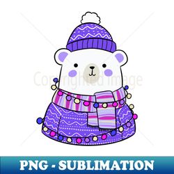 cute christmas polar bear illustration - premium png sublimation file - perfect for sublimation mastery