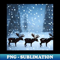 Reindeer in Snowing - Vintage Sublimation PNG Download - Defying the Norms