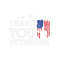 Thank You Veterans American Flag SVG Digital Cricut File