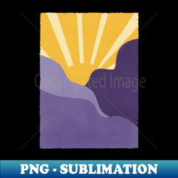 purple mountains and sun landscape illustration - unique sublimation png download - perfect for personalization