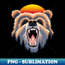 roaring grizzly bear face - special edition sublimation png file - bold & eye-catching