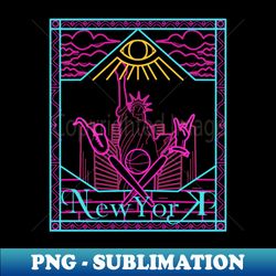 New York Neon Line Art - Professional Sublimation Digital Download - Stunning Sublimation Graphics