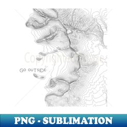 Topographic map go outside - Creative Sublimation PNG Download - Fashionable and Fearless