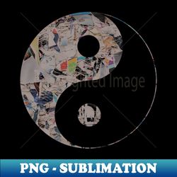 Yin Yang  magazine paper cuts - Modern Sublimation PNG File - Unleash Your Inner Rebellion