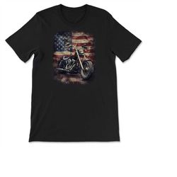 Patriotic American Motorcycle USA Flag Classic Biker T-shirt, Sweatshirt & Hoodie