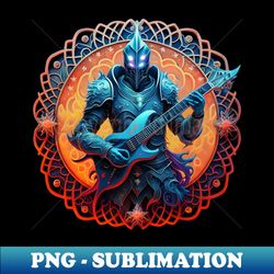 Heavy Metal Knight Playing Guitar - Sublimation-Ready PNG File - Add a Festive Touch to Every Day