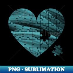 puzzle heart sky blue brush - creative sublimation png download - capture imagination with every detail