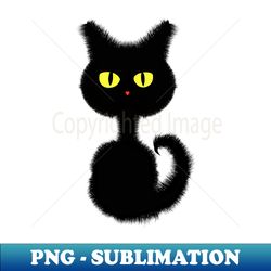 Hairy Black Cat - Vintage Sublimation PNG Download - Unlock Vibrant Sublimation Designs