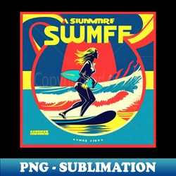 Summer Retro Surf Vinyl Album Cover II - PNG Transparent Sublimation File - Add a Festive Touch to Every Day