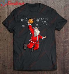 Christmas Basketball Pajamas Santa Claus Slam Dunk T-Shirt, Kids Christmas Family Sweatshirts  Wear Love, Share Beauty
