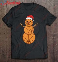 christmas basketball snowman shirt ball player boy girl gift t-shirt, funny mens christmas tee shirts  wear love, share