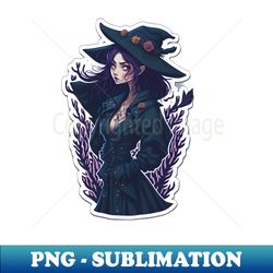 Witch Girl With Purple Hair - Premium PNG Sublimation File - Revolutionize Your Designs