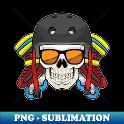 Skull with Sunglasses  Inline skates - Decorative Sublimation PNG File - Create with Confidence