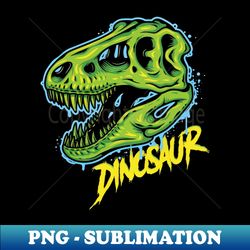 DinoSkull Fierce T-Rex Skull with the Word Dinosaur - Premium PNG Sublimation File - Perfect for Sublimation Art