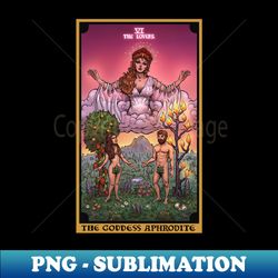 The Goddess Aphrodite The Lovers Tarot Card - Modern Sublimation PNG File - Perfect for Sublimation Art