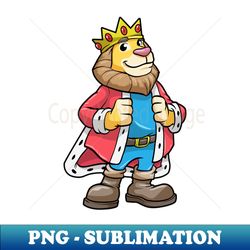 Lion as King with Crown - High-Quality PNG Sublimation Download - Bring Your Designs to Life