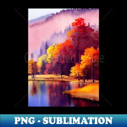 colorful autumn landscape watercolor 18 - stylish sublimation digital download - transform your sublimation creations