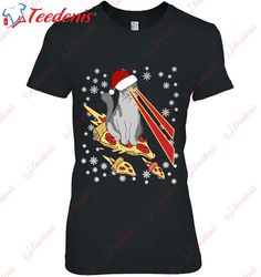 Christmas Cat Riding Pizza Cat Laser Beam Christmas Cat Shirt, Funny Christmas Shirts Mens  Wear Love, Share Beauty