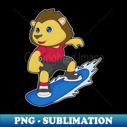 Lion Snowboard Winter sports - Premium PNG Sublimation File - Perfect for Sublimation Art