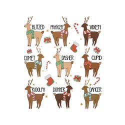 Vintage Christmas Reindeer Friends PNG Download File