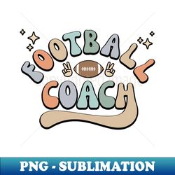 retro groovy football coach american football - decorative sublimation png file - perfect for personalization