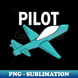 Pilot retro plane in blue - PNG Transparent Sublimation File - Perfect for Sublimation Mastery
