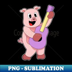 Pig Guitar Music - PNG Transparent Sublimation File - Perfect for Sublimation Mastery