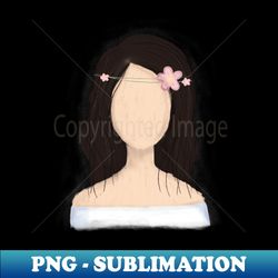 Lady with flowers - PNG Transparent Digital Download File for Sublimation - Unleash Your Inner Rebellion
