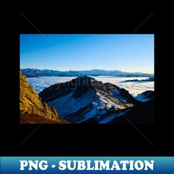Panorama Swiss Alps Sea of Fog  Swiss Artwork Photography - Signature Sublimation PNG File - Boost Your Success with this Inspirational PNG Download
