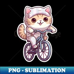 Kawaii Cat Riding a Bike - Special Edition Sublimation PNG File - Unleash Your Creativity