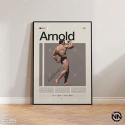 Arnold Schwarzenegger Poster, Bodybuilding Poster, Sports Poster, Motivational Poster, Gym Decor, Fitness Poster, Man Ca