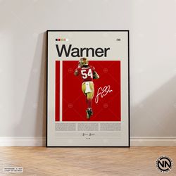 Fred Warner Poster, San Francisco 49ers Print, NFL Poster, Sports Poster, Football Poster, NFL Wall Art, Sports Bedroom