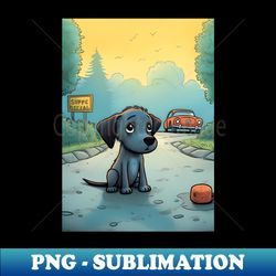 sad dog on the street - Instant Sublimation Digital Download - Vibrant and Eye-Catching Typography