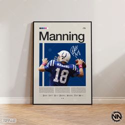 Peyton Manning Poster, Indianapolis Colts Print, NFL Poster, Sports Poster, Football Poster, NFL Wall Art, Sports Bedroo