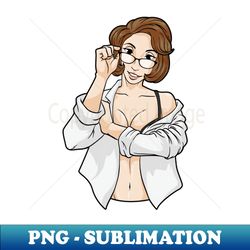 Sexy Secretary with Glasses - High-Quality PNG Sublimation Download - Spice Up Your Sublimation Projects