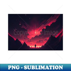 mystical landscape a red world - stylish sublimation digital download - defying the norms