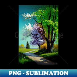 Spring Landscape Exotic Nature monet - A Piece - PNG Transparent Digital Download File for Sublimation - Perfect for Sublimation Art