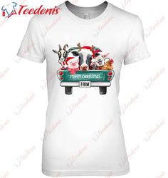 christmas farm animals truck santa hat family pajamas xmas t-shirt, family christmas shirts funny  wear love, share beau