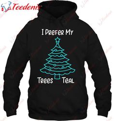 Christmas Food Allergy I Prefer My Trees Teal Classic Shirt, Short Sleeve Christmas Shirts Mens  Wear Love, Share Beauty