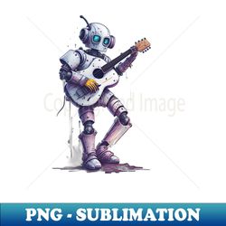 Guitar Roboter - Vintage Sublimation PNG Download - Perfect for Sublimation Art